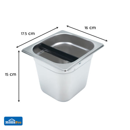 ถังเคาะกากกาแฟสเตนเลส ทรงสี่เหลี่ยม KOF BAKE KB10C 15 ซม._7