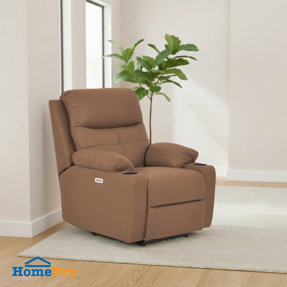 เก้าอี้ปรับนอนไฟฟ้า FURDINI COMPLETE/PET FRIENDLY สีน้ำตาลเข้ม