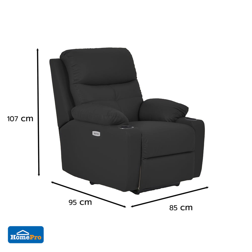 เก้าอี้ปรับนอนไฟฟ้า FURDINI COMPLETE/PET FRIENDLY สีดำ