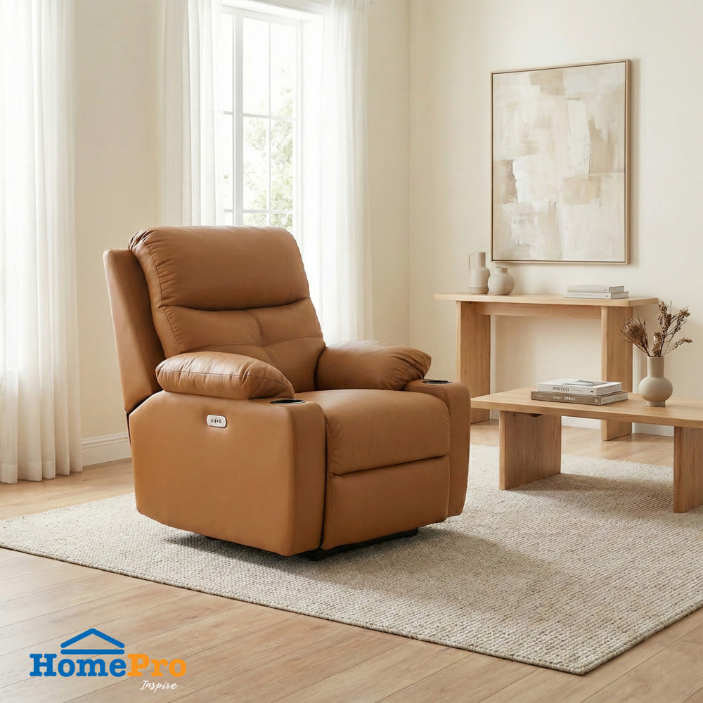 เก้าอี้ปรับนอนไฟฟ้า FURDINI COMPLETE/PET FRIENDLY สีน้ำตาล