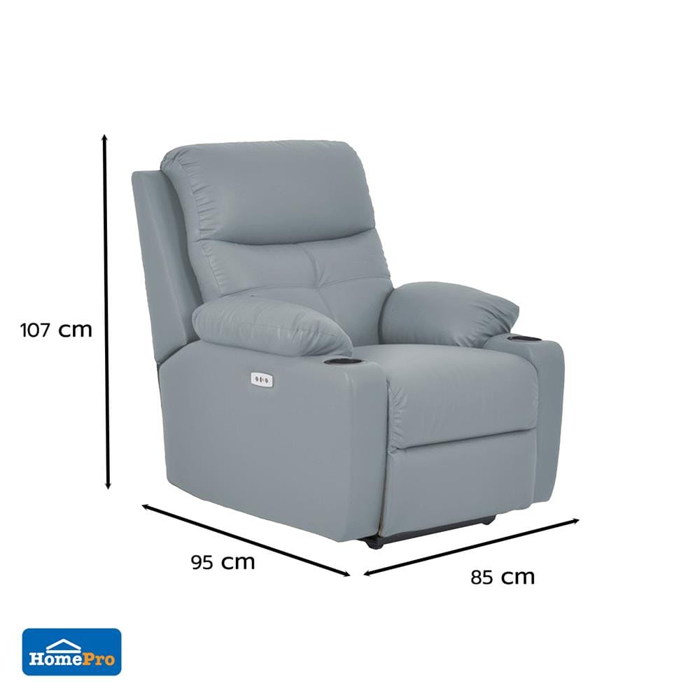 เก้าอี้ปรับนอนไฟฟ้า FURDINI COMPLETE/PET FRIENDLY สีฟ้าอมเทา