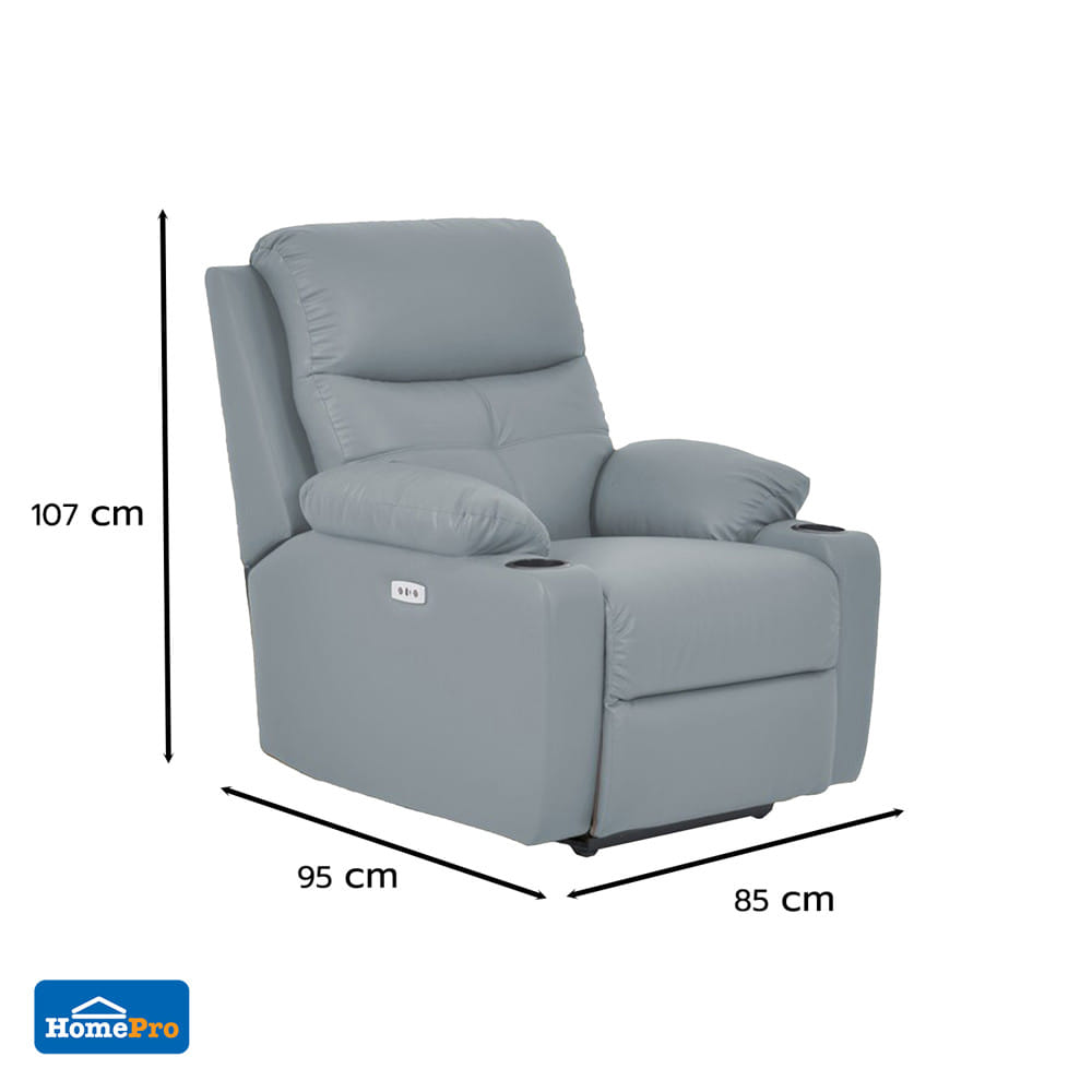 เก้าอี้ปรับนอนไฟฟ้า FURDINI COMPLETE/PET FRIENDLY สีฟ้าอมเทา