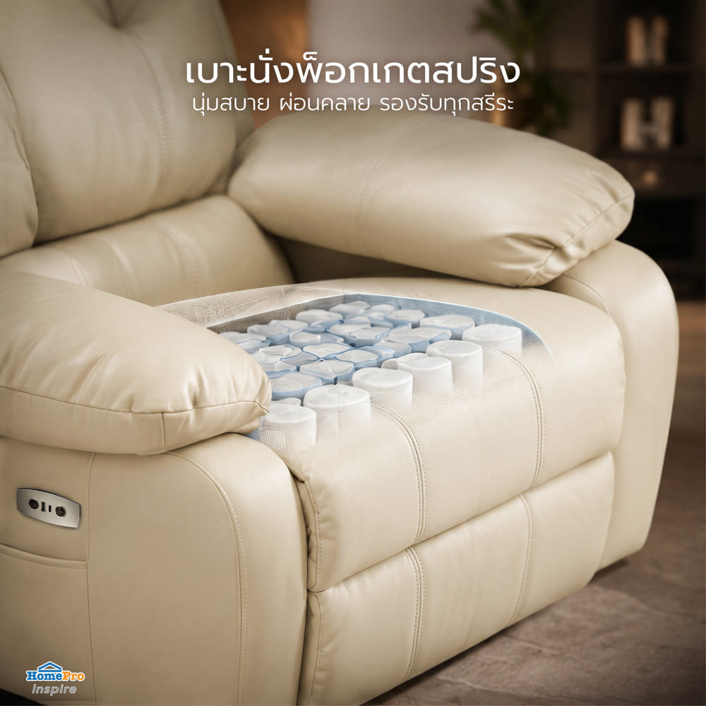 เก้าอี้ปรับนอนไฟฟ้า FURDINI CHARLIE/PET FRIENDLY สีเบจ