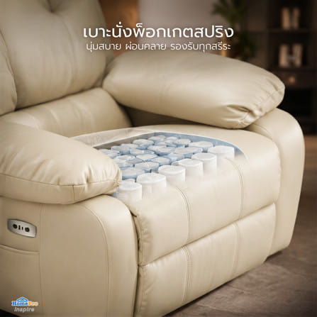 เก้าอี้ปรับนอนไฟฟ้า FURDINI CHARLIE/PET FRIENDLY สีเบจ_6