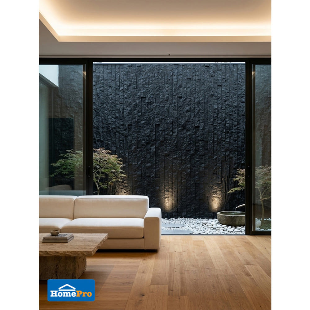 แผ่นตกแต่งผนัง PU 60x120 ซม. TARA BRICK ROCK BLACK