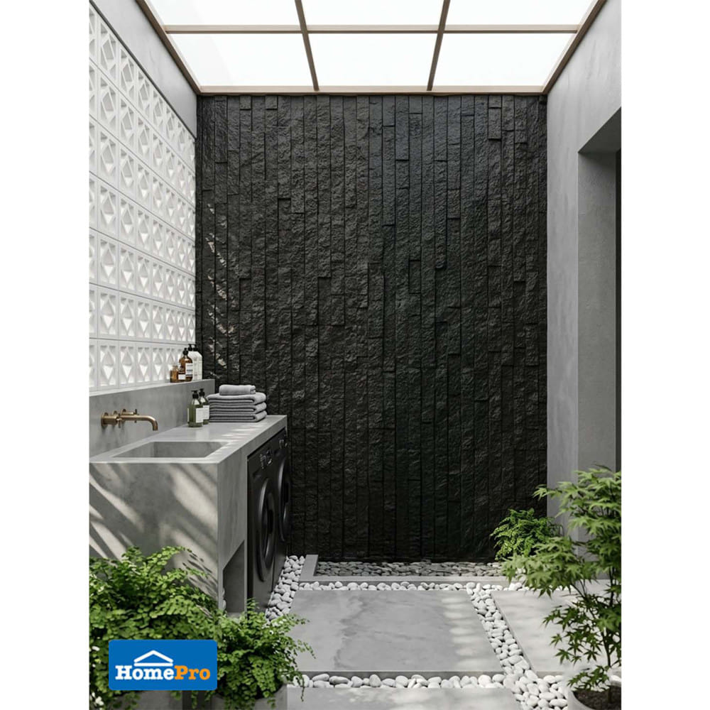 แผ่นตกแต่งผนัง PU 60x120 ซม. TARA BRICK ROCK BLACK