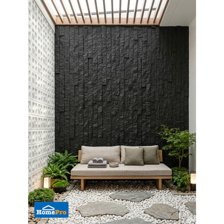 แผ่นตกแต่งผนัง PU 60x120 ซม. TARA BRICK ROCK BLACK_5