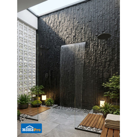 แผ่นตกแต่งผนัง PU 60x120 ซม. TARA BRICK ROCK BLACK_6