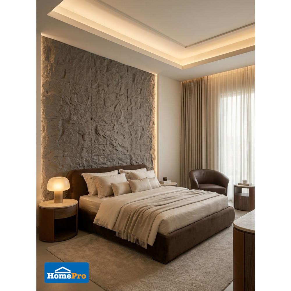 แผ่นตกแต่งผนัง PU 60x120 ซม. TARA STONE GREY