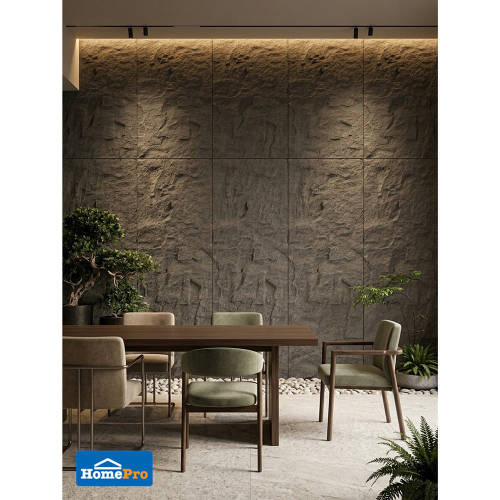 แผ่นตกแต่งผนัง PU 60x120 ซม. TARA STONE GREY