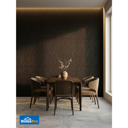 แผ่นตกแต่งผนัง PU 60x120 ซม. TARA ม่านน้ำ สีดำ_3