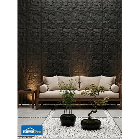 แผ่นตกแต่งผนัง PU 60x120 ซม. TARA STONE BLACK_2