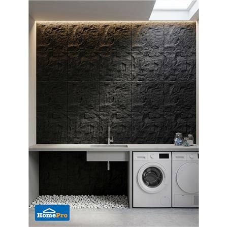 แผ่นตกแต่งผนัง PU 60x120 ซม. TARA STONE BLACK_3