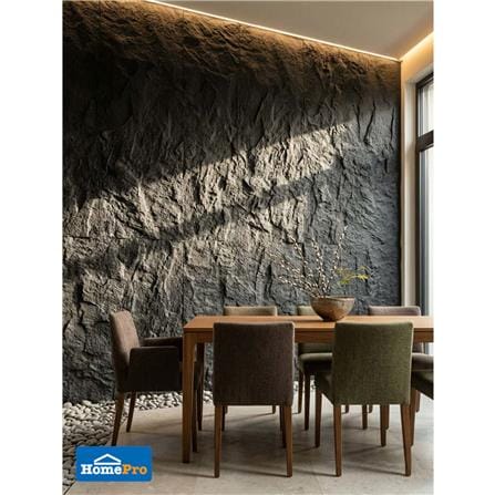 แผ่นตกแต่งผนัง PU 60x120 ซม. TARA STONE BLACK_4