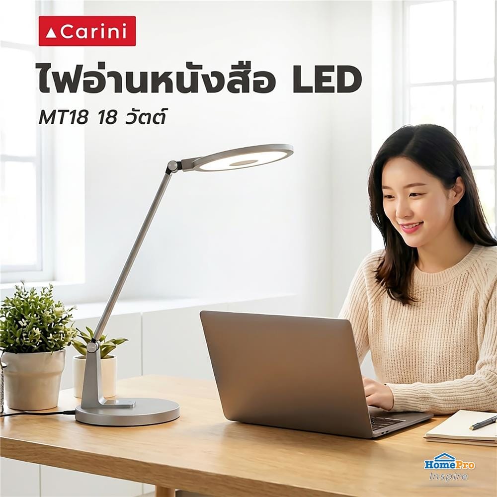 ไฟอ่านหนังสือ LED CARINI MT18 18 วัตต์ สีเทา