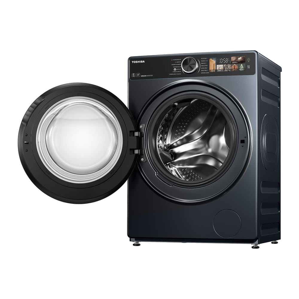 เครื่องซักอบผ้าฝาหน้า TOSHIBA TWD-T25BZP140MWT(MG) 13/8 กก. อินเวอร์เตอร์ สีเทาดำ
