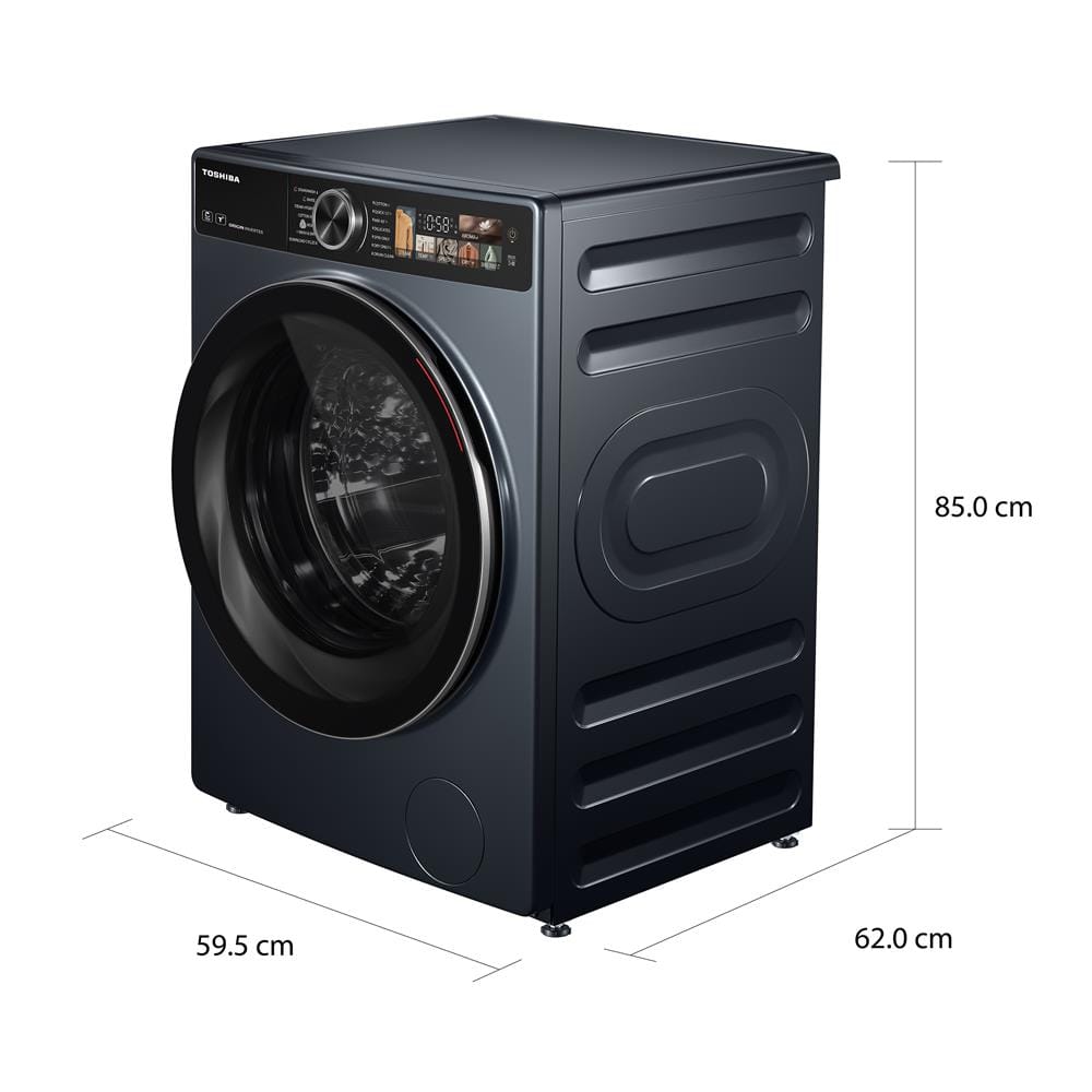 เครื่องซักอบผ้าฝาหน้า TOSHIBA TWD-T25BZP140MWT(MG) 13/8 กก. อินเวอร์เตอร์ สีเทาดำ