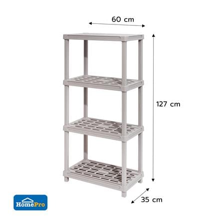 ชั้นพลาสติก 4 ชั้น STACKO 60x35x127 ซม. สีเทาอ่อน_9