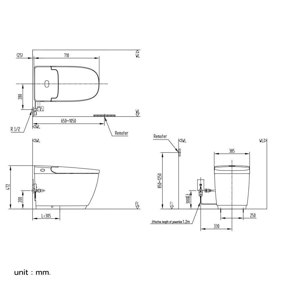 สุขภัณฑ์อัตโนมัติ INAX IN1133-WT-9 3.5/5 ลิตร สีขาว