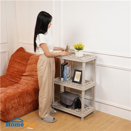 ชั้นพลาสติก 3 ชั้น STACKO 60x35x88 ซม. สีเทาอ่อน_4