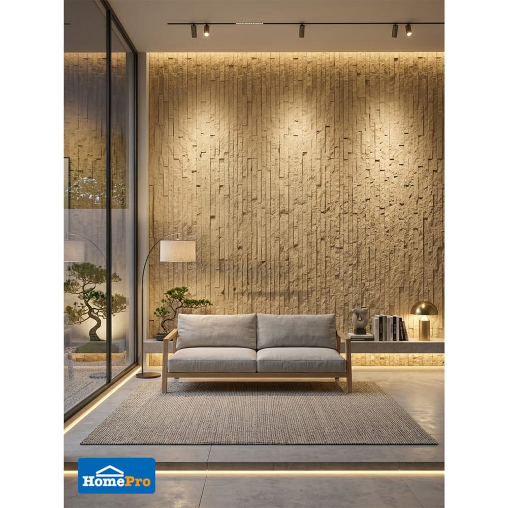 แผ่นตกแต่งผนัง PU 60x120 ซม. TARA BRICK ROCK BROWN