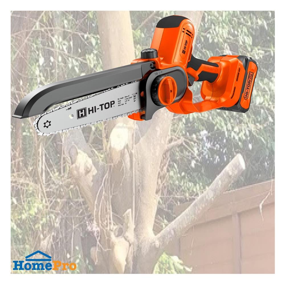 เลื่อยโซ่ไร้สาย (พร้อมแบตเตอรี่) HI-TOP CS8-BL20VS 8 นิ้ว 20 โวลต์