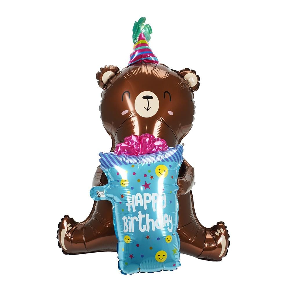 ลูกโป่งฟอยล์ SNAZZ HBD SITTING BEAR 29 นิ้ว สีน้ำตาล