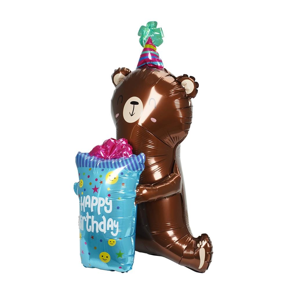 ลูกโป่งฟอยล์ SNAZZ HBD SITTING BEAR 29 นิ้ว สีน้ำตาล