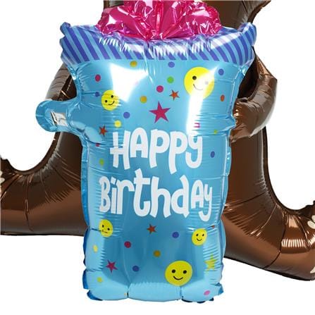 ลูกโป่งฟอยล์ SNAZZ HBD SITTING BEAR 29 นิ้ว สีน้ำตาล_2