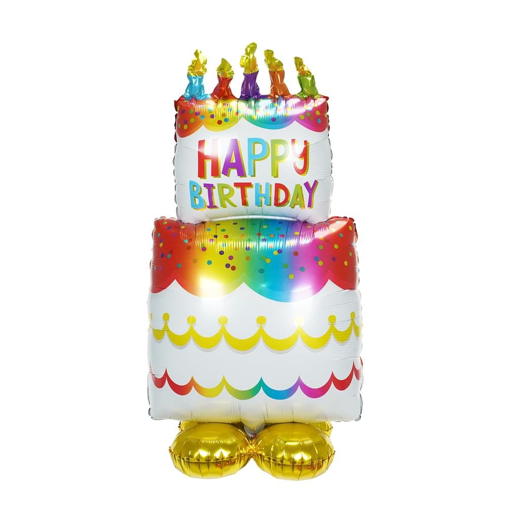 ลูกโป่งฟอยล์ HAPPY BIRTHDAY CAKE SNAZZ 43 นิ้ว สีรุ้ง