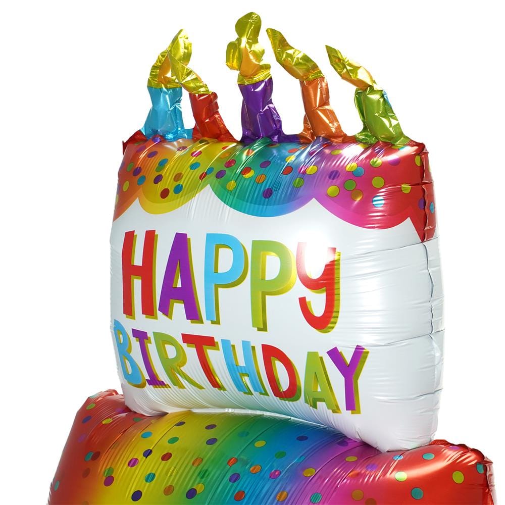 ลูกโป่งฟอยล์ HAPPY BIRTHDAY CAKE SNAZZ 43 นิ้ว สีรุ้ง