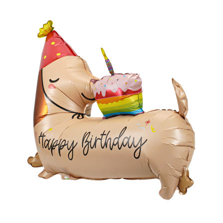 ลูกโป่งฟอยล์ DOG HBD SNAZZ 37 นิ้ว สีน้ำตาล_1