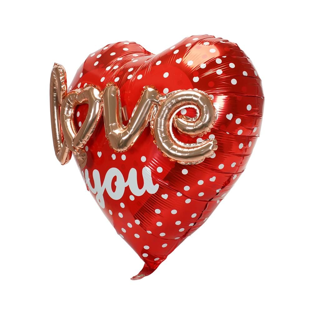 ลูกโป่งฟอยล์ LOVE HEART SNAZZ 24 นิ้ว สีแดง