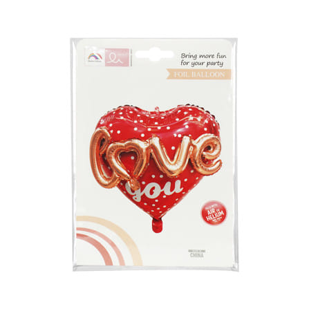 ลูกโป่งฟอยล์ LOVE HEART SNAZZ 24 นิ้ว สีแดง_3