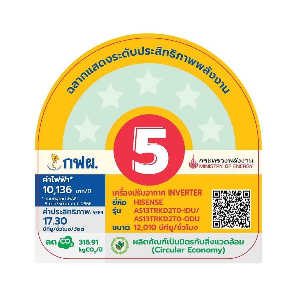 แอร์ผนัง HISENSE AS13TRKD2T0 12010 บีทียู อินเวอร์เตอร์