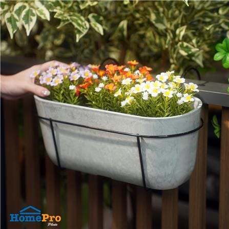 กระถางแขวนพลาสติก ลายหินอ่อน SPRING MORAY 36 ซม. สีขาว_6