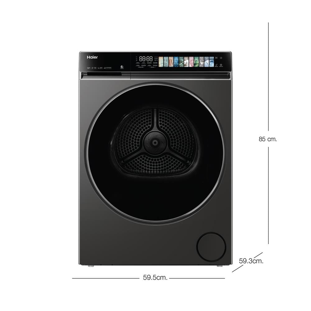 เครื่องอบผ้าฝาหน้า HAIER HD140-AR367S8U1 14 กก. สีเทาเข้ม