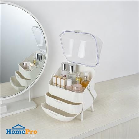 ชุดกล่องลิ้นชัก MAKE UP STACKO AIRA 28.5x20x38.5 ซม. สีขาว_5