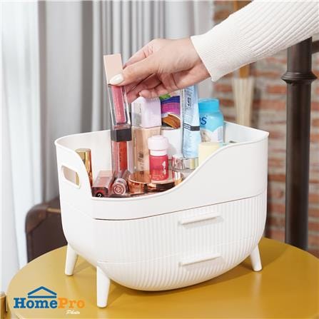 ชุดกล่องลิ้นชัก MAKE UP STACKO AIRA 26.3x18.8x19.5 ซม. สีขาว_7