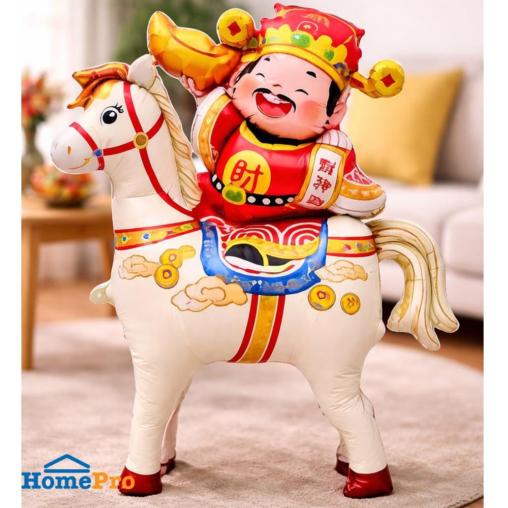ลูกโป่งฟอยล์ตรุษจีน ม้าขาว UNION HOME 101x125 ซม. สีขาว/แดง