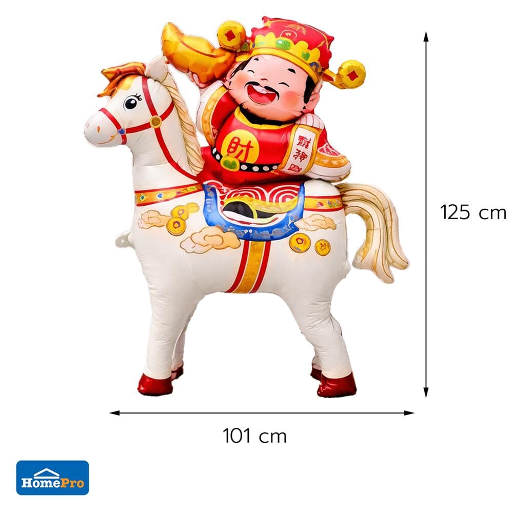 ลูกโป่งฟอยล์ตรุษจีน ม้าขาว UNION HOME 101x125 ซม. สีขาว/แดง