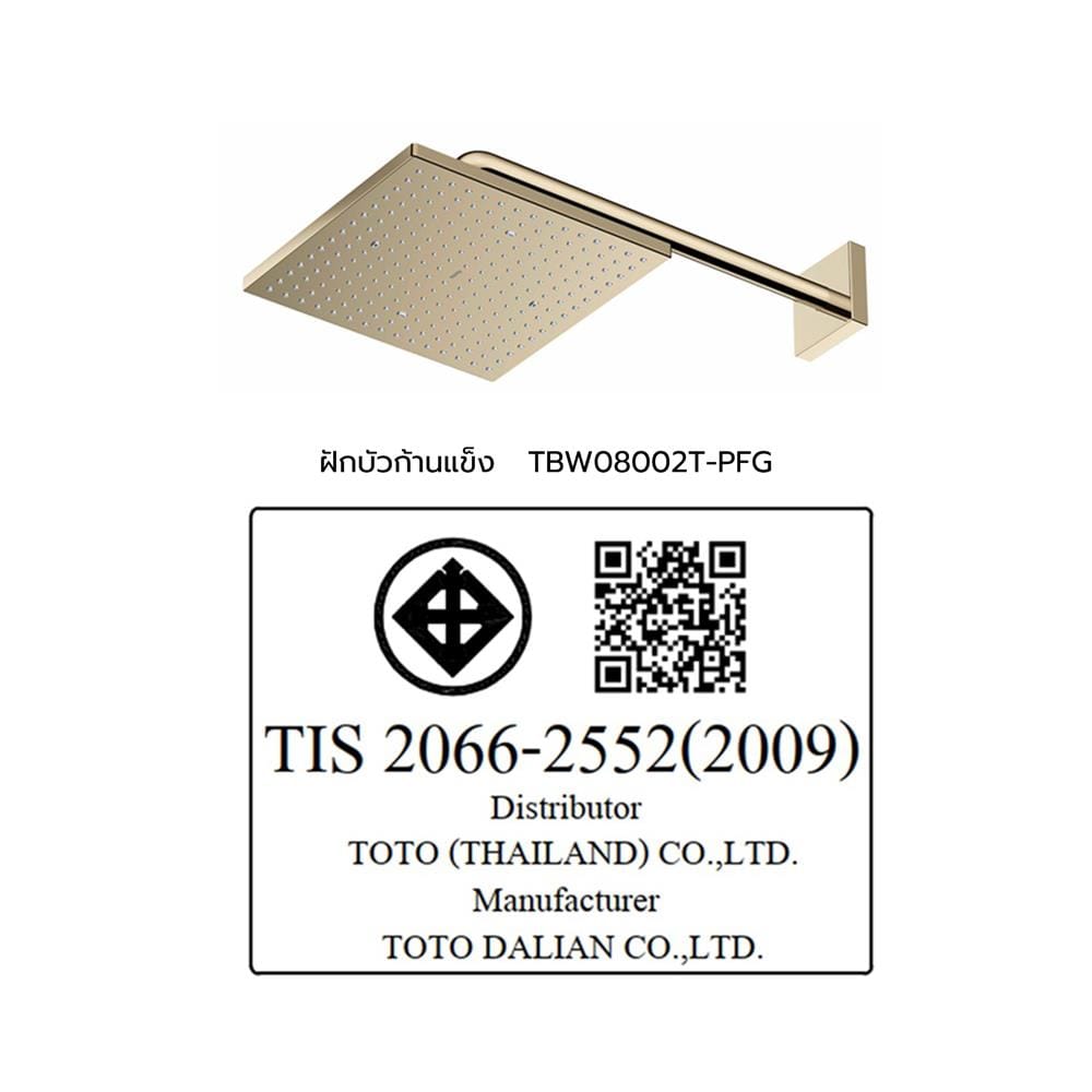 ฝักบัวก้านแข็ง TOTO TBW08002T-PFG สี POLISHED FRENCH GOLD