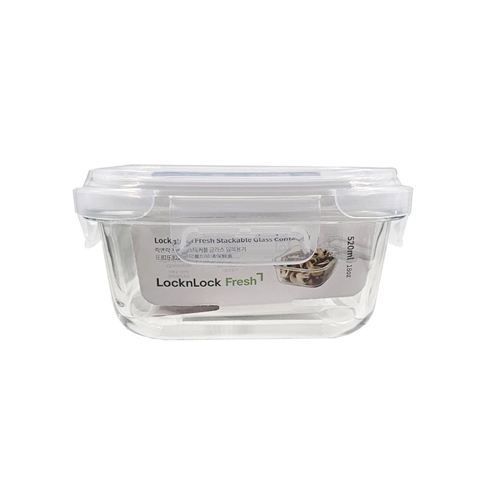 กล่องอาหารแก้ว LOCKNLOCK THE CLEAR 0.52 ลิตร สีขาว/ใส