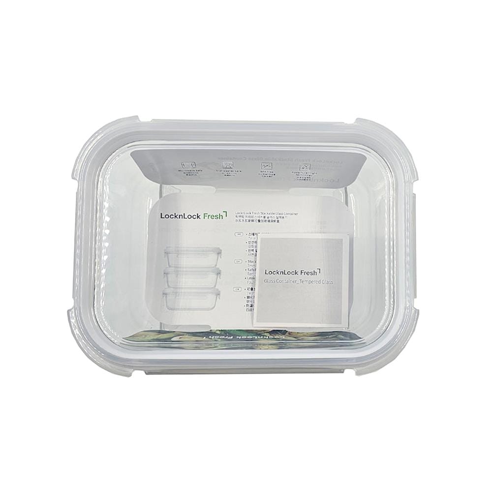 กล่องอาหารแก้ว LOCKNLOCK THE CLEAR 0.64 ลิตร สีขาว/ใส
