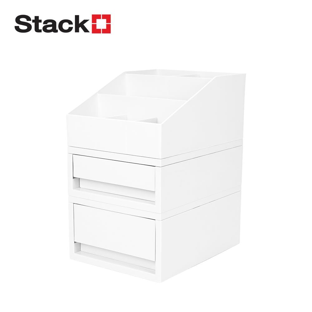 ชุดกล่องลิ้นชัก STACKO NEO 25.7x19.7x32.2 ซม. สีขาว