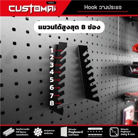 แท่นแขวนเหล็กวางประแจ CUSTOMAI สีดำ_5