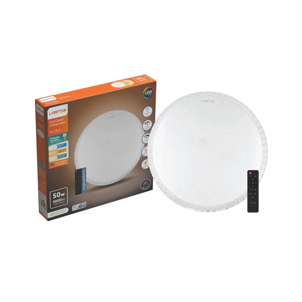 ไฟเพดาน LED LAMPTAN NORA 19 นิ้ว 50 วัตต์ DAYLIGHT/COOL WHITE/WARM WHITE
