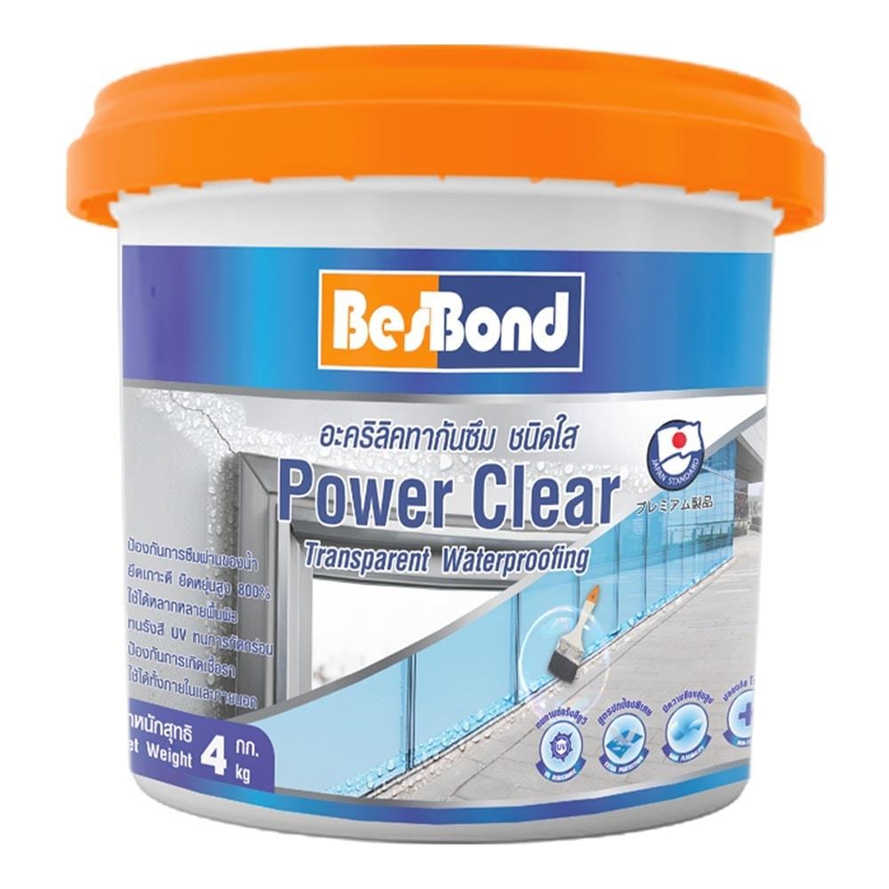 อะคริลิคกันซึม BESBOND POWER CLEAR 4 กก. สีใส