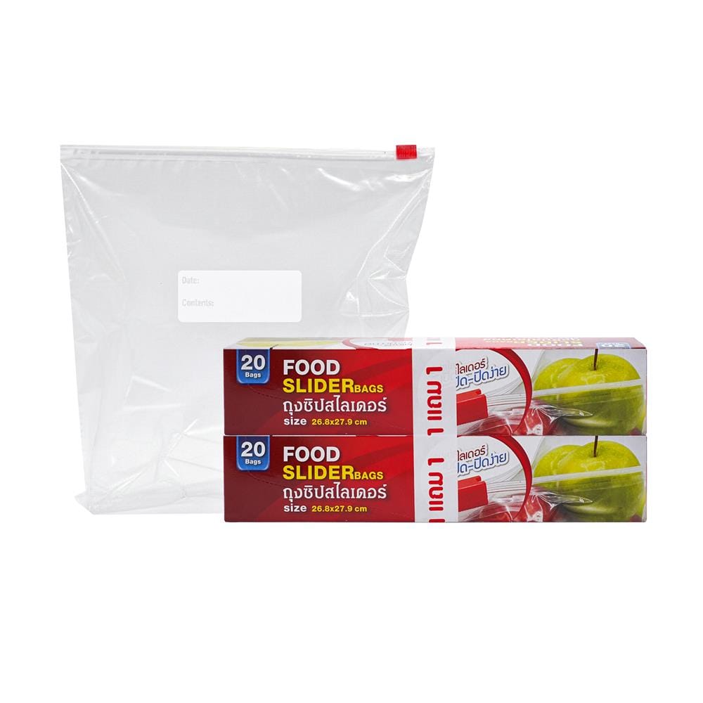 ถุงซิป SUNZIP 26.8x27.9 ซม. 20 ใบ (1แถม1)