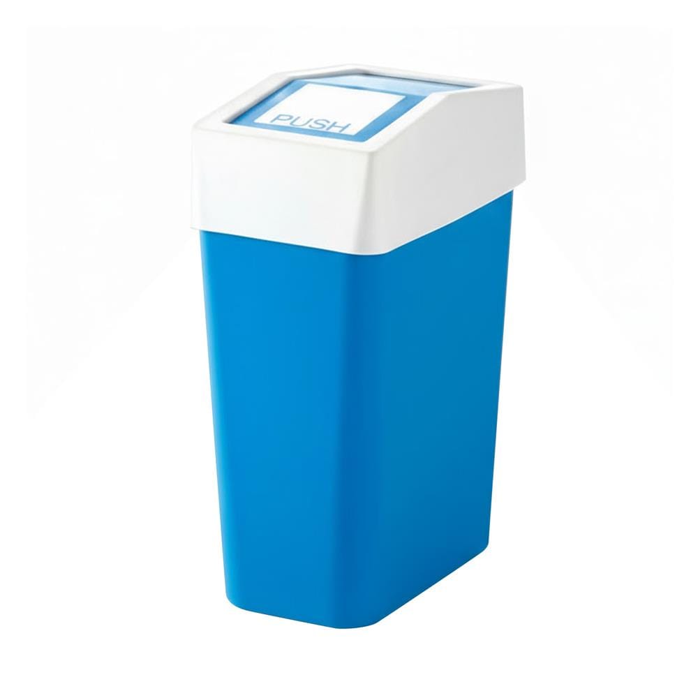 ถังขยะเหลี่ยมฝาสวิง DKW SWING BIN 18 ลิตร สีฟ้า/ขาว